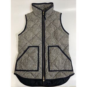 J.CREW Excursion Down Puffer Vest Herringbone Quilted Zip Women’s Size XXS EUC
